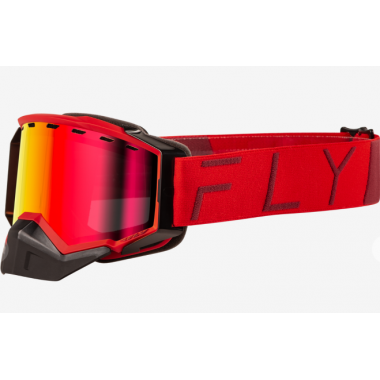 Маска FLY RACING ZONE PRO SNOW GOGGLE BLACK/RED W/ ORG MIRROR/PLRZD SMKE LNS 37-50332