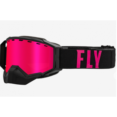 Маска FLY RACING ZONE PRO SNOW GOGGLE BLK/PINK W/ PINK MIR/PLRZD SMOKE LENS 37-50335