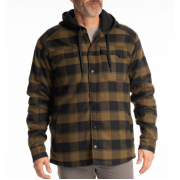Толстовка с флисом Klim Targhee Fleece Lined Flannel Hoodie LG Dark Olive - Black 3630-000-140-334